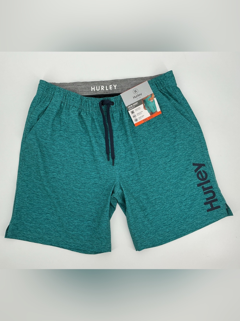 Hurley Men’s Teal Athletic Swim Drawstring Shorts